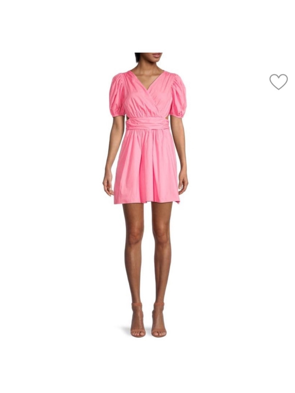 French Connection Rhodes Poplin Vneck Mini Dress Morning Glory Pink Sz 2